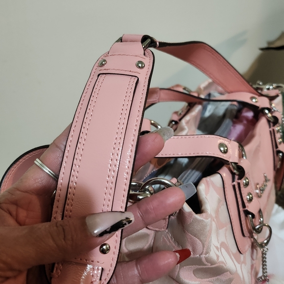 Coach Monogram Ashley Blush Pink  2way Shoulder Bag EUC - Picture 16 of 16